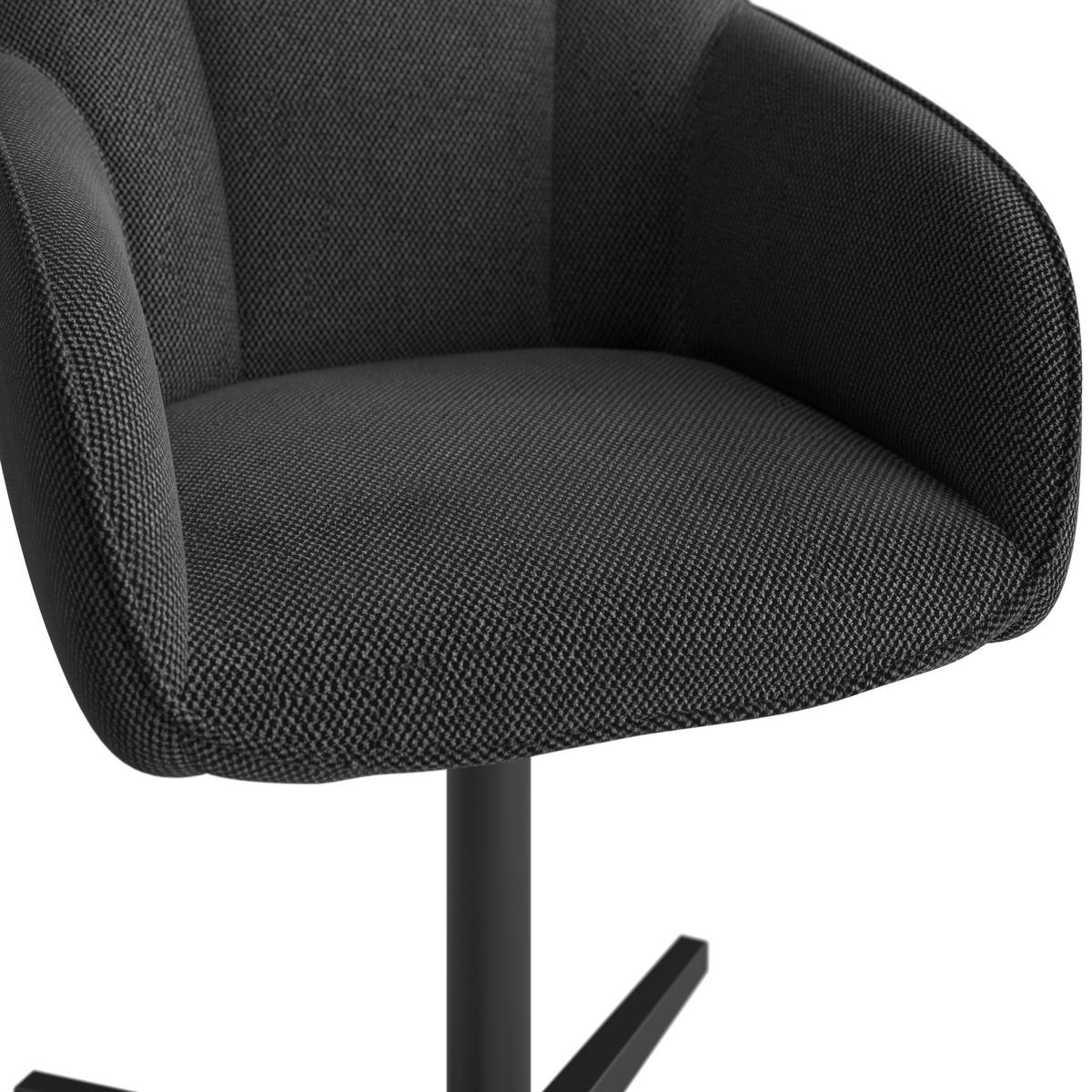 Stol Rosina, Črna, Vrtljiv - črna, Moderno, kovina/tekstil (56/84/60cm)