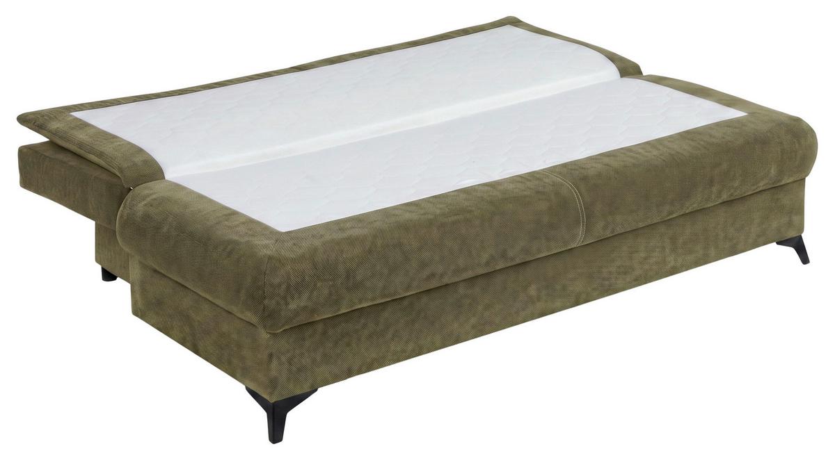Schlafsofa Ken Olivgrün - Schwarz/Olivgrün, KONVENTIONELL, Holzwerkstoff/Kunststoff (209/90/105cm) - Based