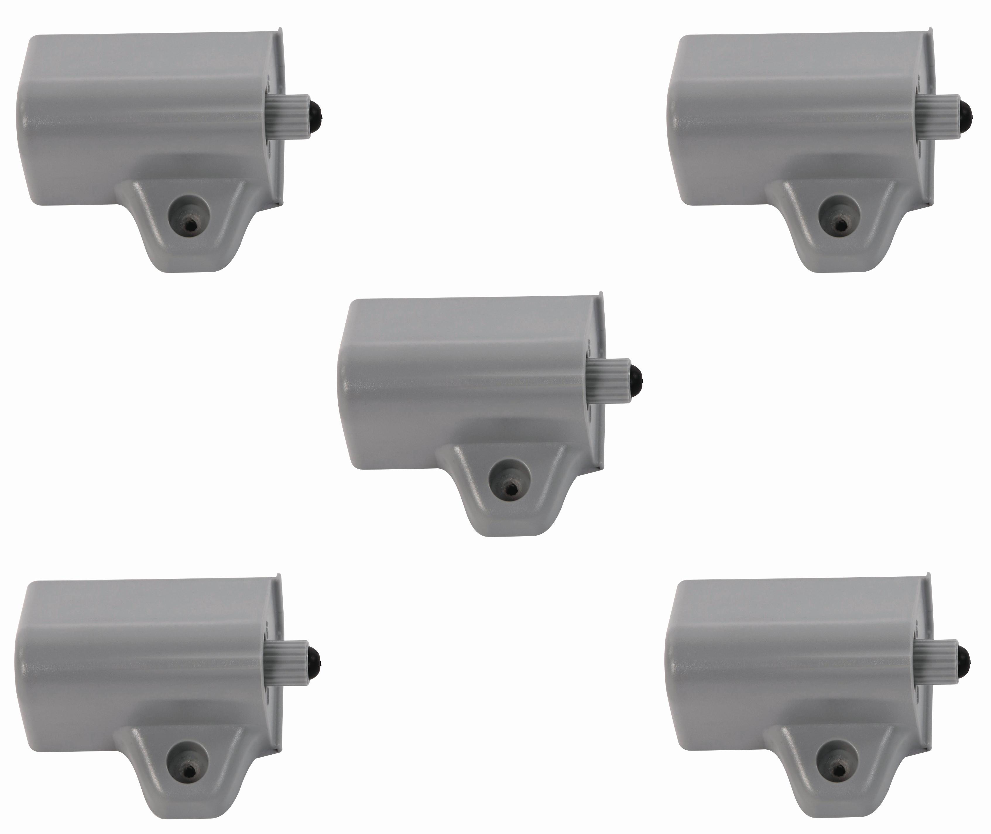 Ajtócsillapító Szett 5db-os Szekrényekhez, Komódokhoz - alumíniumszínű, fém (1/1/1cm)