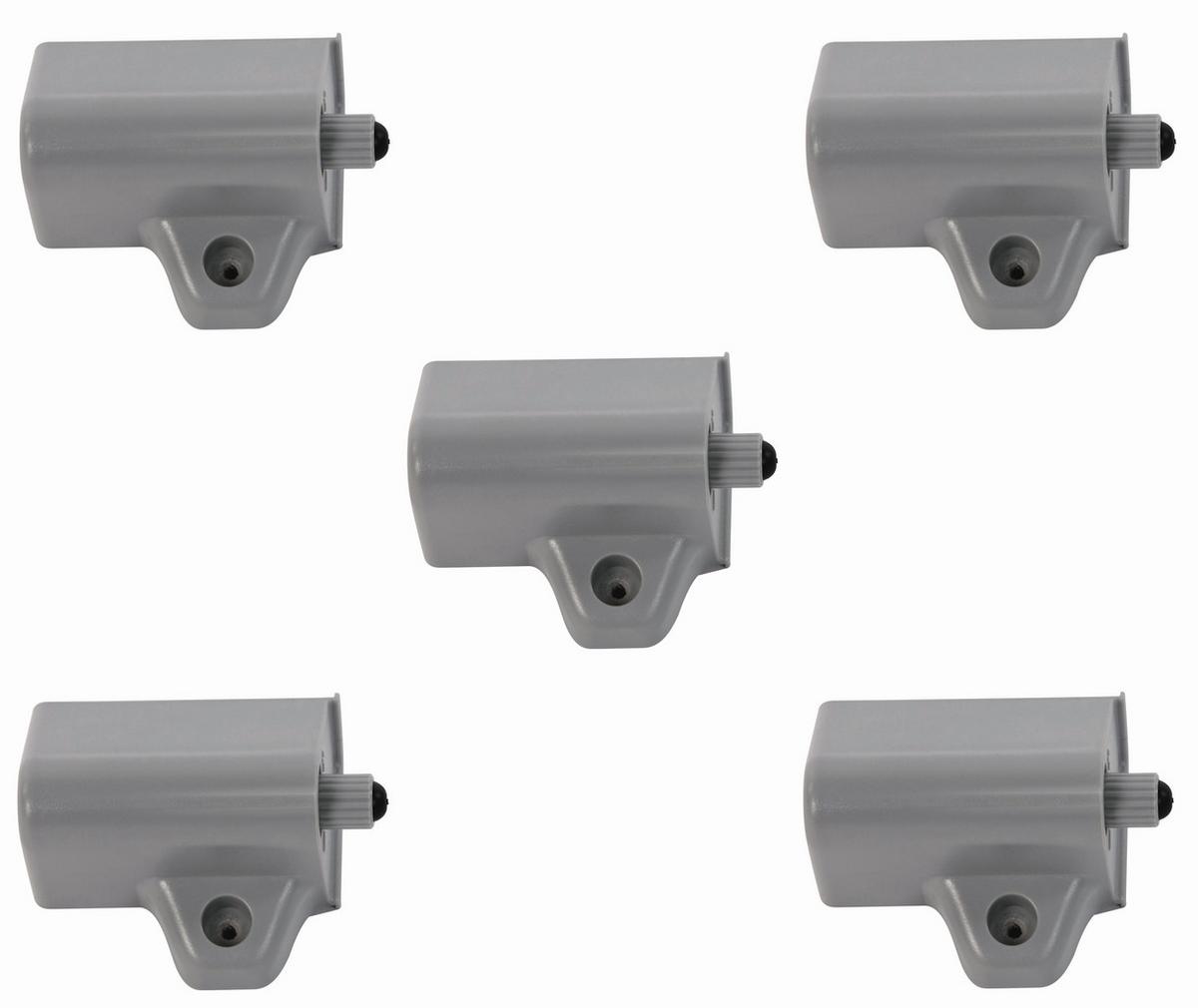 Ajtócsillapító Szett 5db-os Szekrényekhez, Komódokhoz - alumíniumszínű, fém (1/1/1cm)