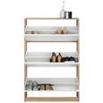 Schuhkipper in Weiß - Eichefarben/Weiß, MODERN, Holzwerkstoff/Kunststoff (79/124/25cm) - Modern Living Schuhkipper in Weiß - Eichefarben/Weiß, MODERN, Holzwerkstoff/Kunststoff (79/124/25cm) - Modern Living