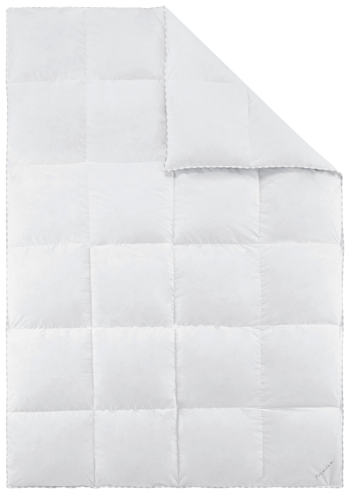 Daunendecke Premium Mittel ca. 140x200cm - Weiß, Textil (135-140cm) - Premium Living