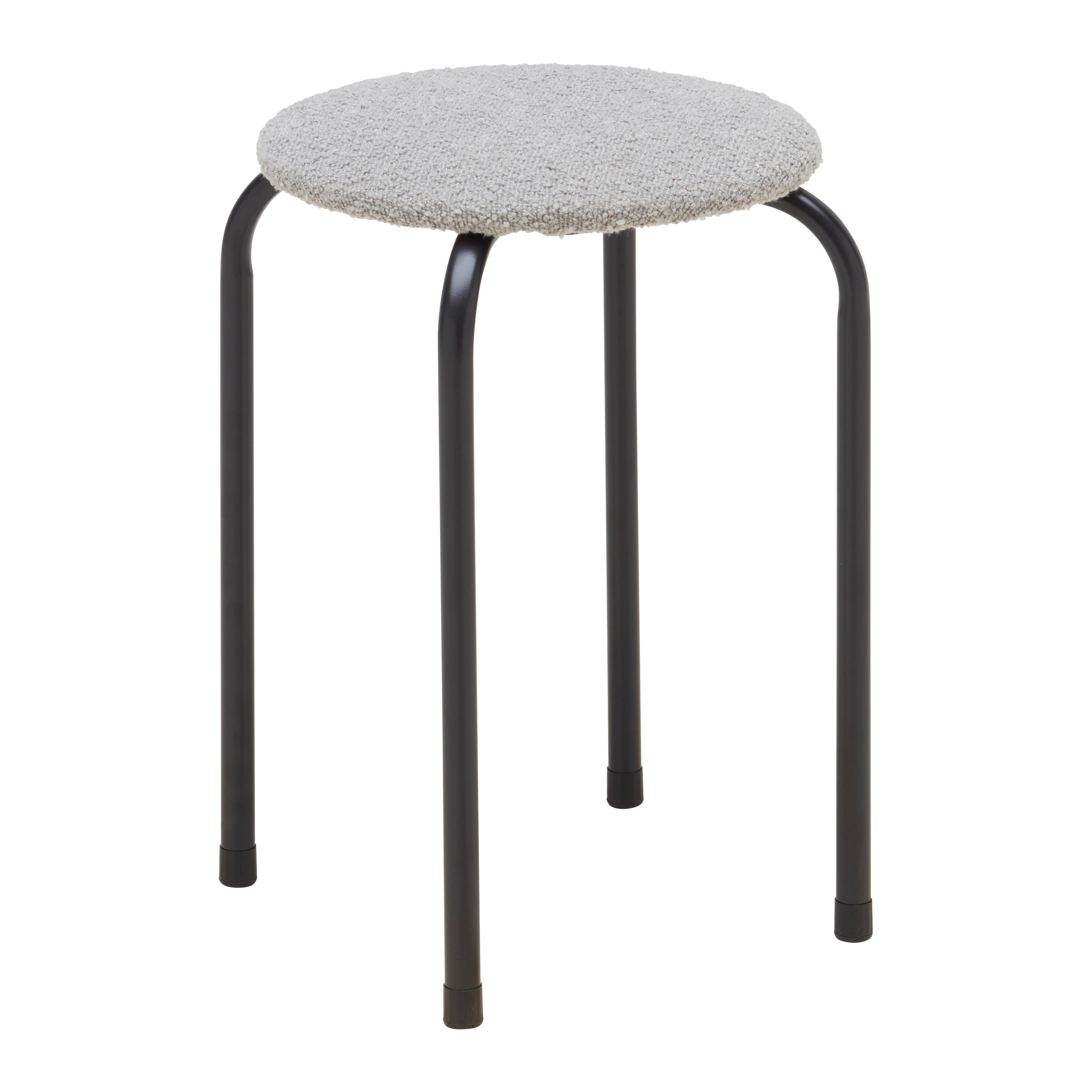 Stapelhocker Isabelle in Grau - Schwarz/Grau, LIFESTYLE, Textil/Metall (30/45/30cm) - Mömax