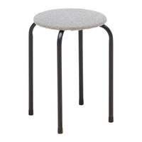 Stapelhocker Isabelle in Grau - Schwarz/Grau, LIFESTYLE, Textil/Metall (30/45/30cm) - Mömax