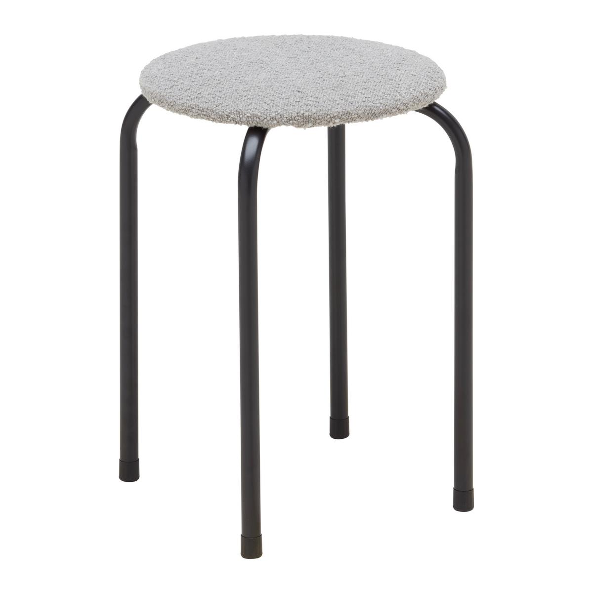Stapelhocker Isabelle in Grau - Schwarz/Grau, LIFESTYLE, Textil/Metall (30/45/30cm) - Mömax