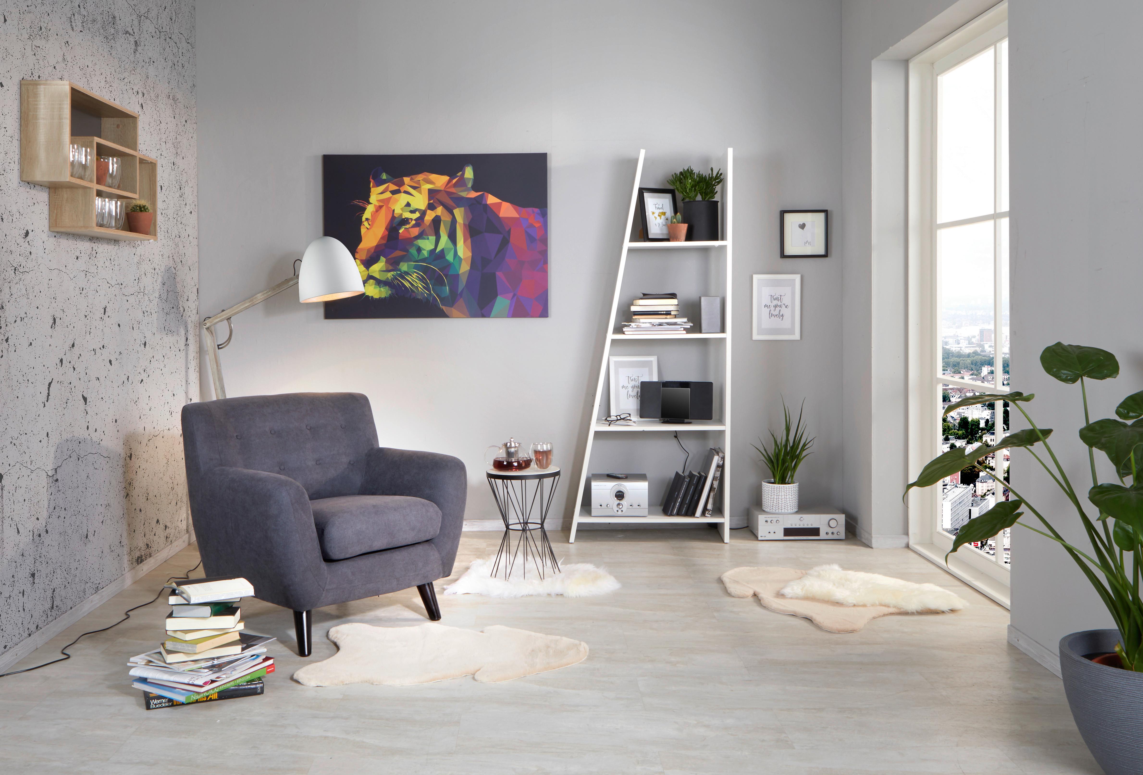 Naslanjač Monaco, Temno Siva, Mikrovlakna - temno siva/črna, Moderno, tekstil/les (87/82/85cm) - Modern Living