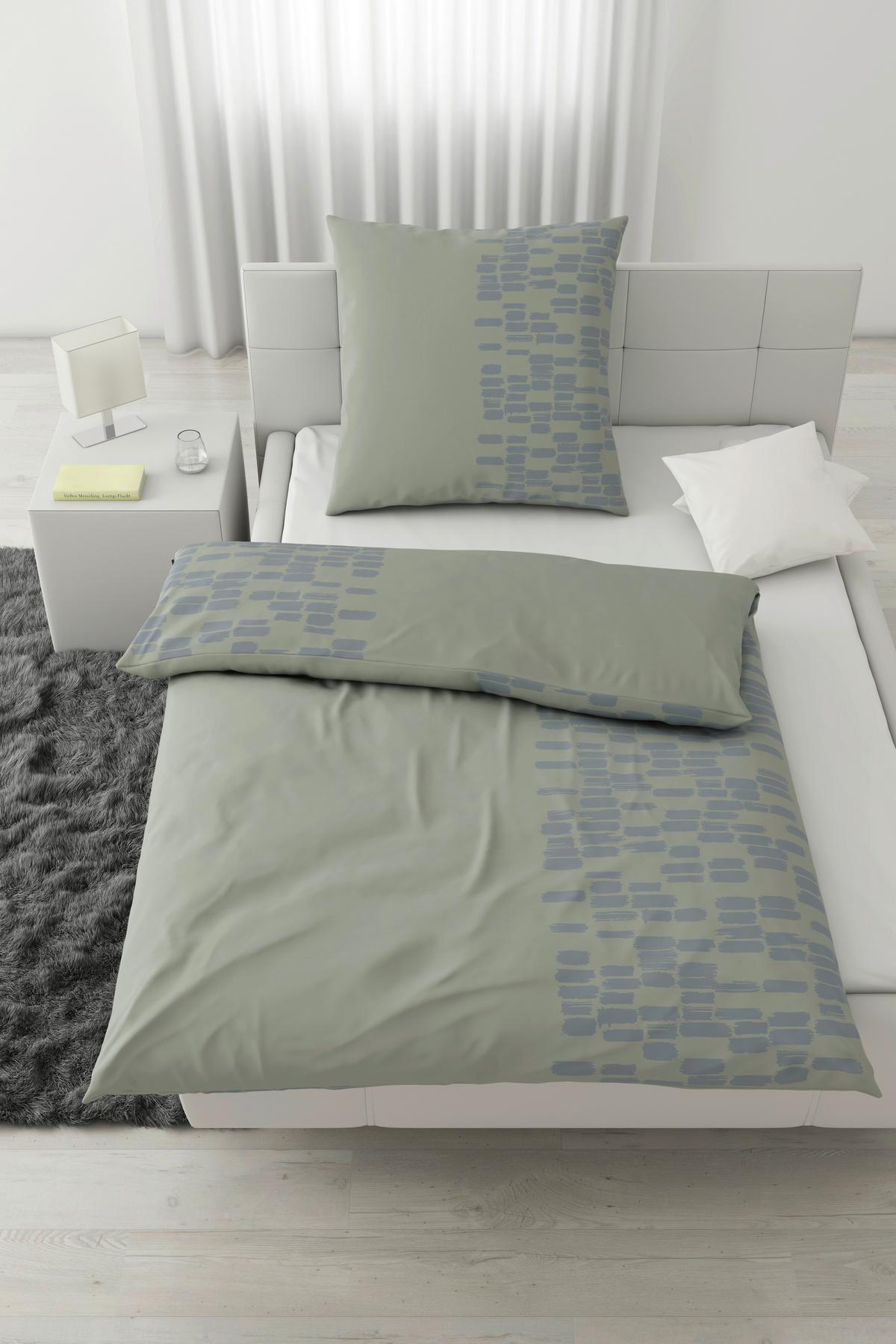 Bettwäsche Brush Strokes Grau ca. 135x200cm - Grau, Textil (135/200cm) - Modern Living