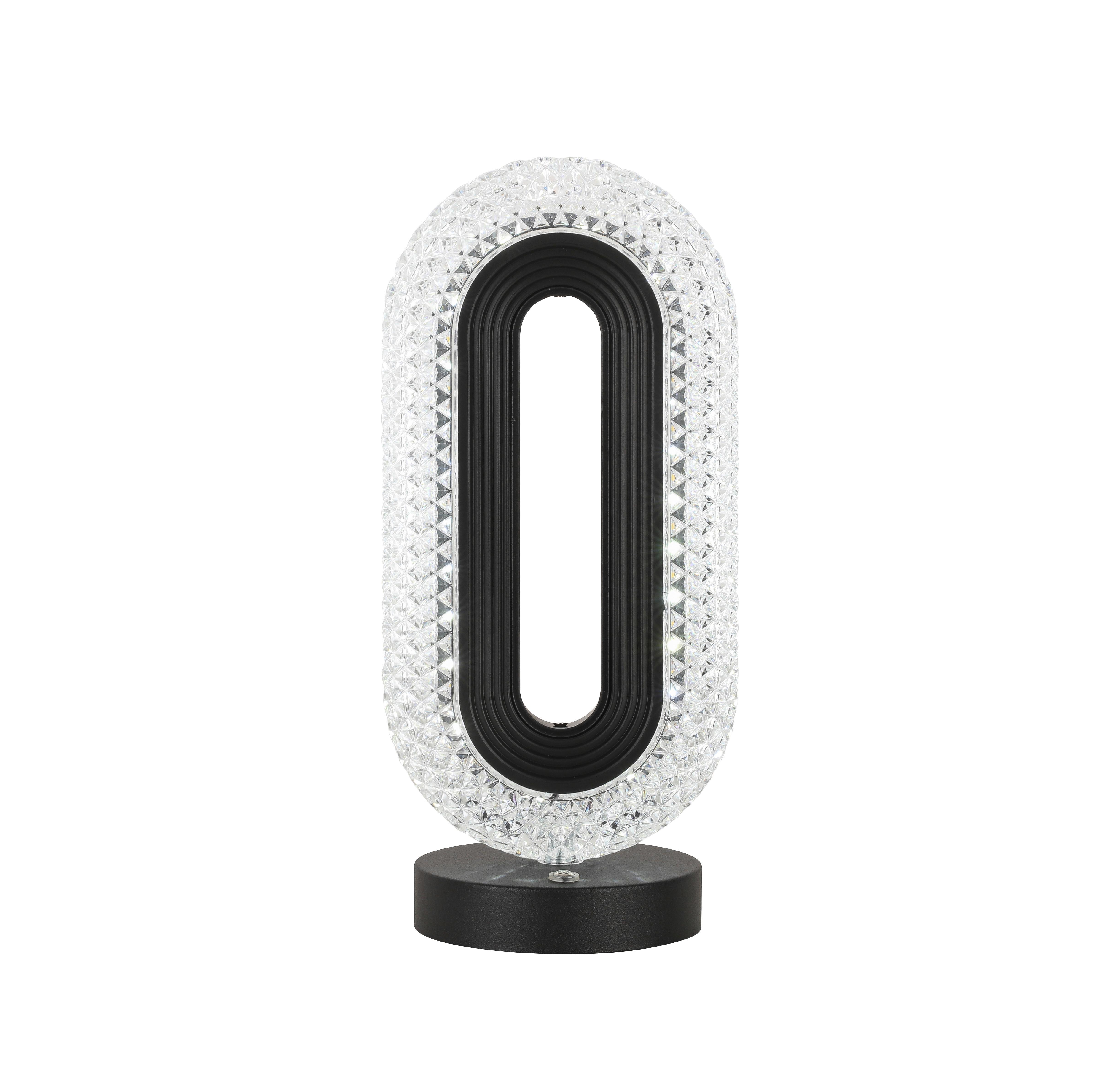 LED-Tischleuchte Hibo Schwarz/Transparent max. 3 W - Transparent/Schwarz, Modern, Kunststoff (12/26/9,8cm) - Modern Living