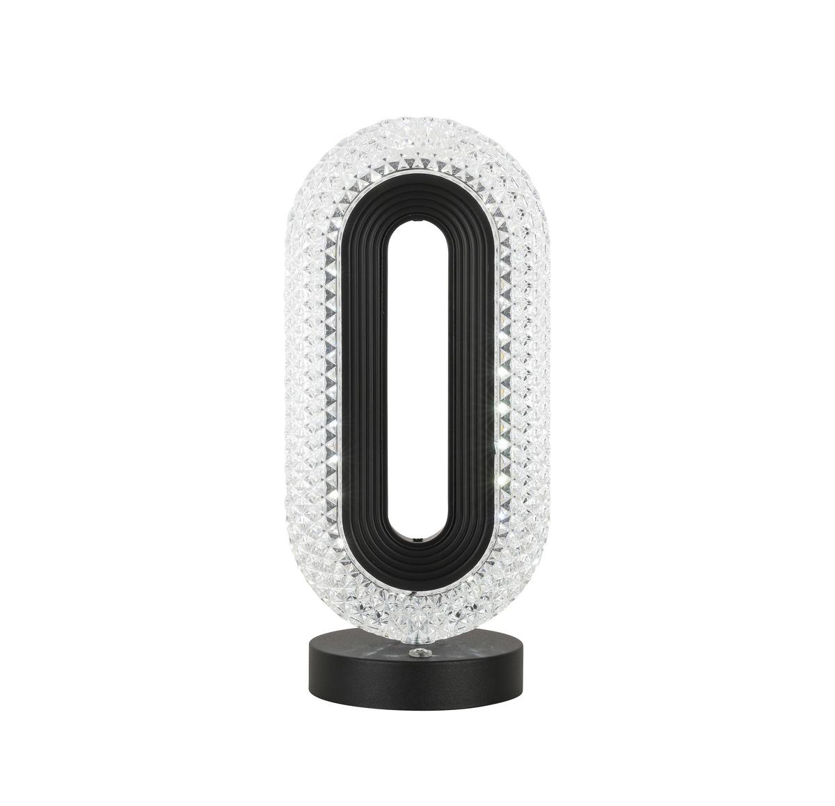 LED-Tischleuchte Hibo Schwarz/Transparent max. 3 W - Transparent/Schwarz, Modern, Kunststoff (12/26/9,8cm) - Modern Living