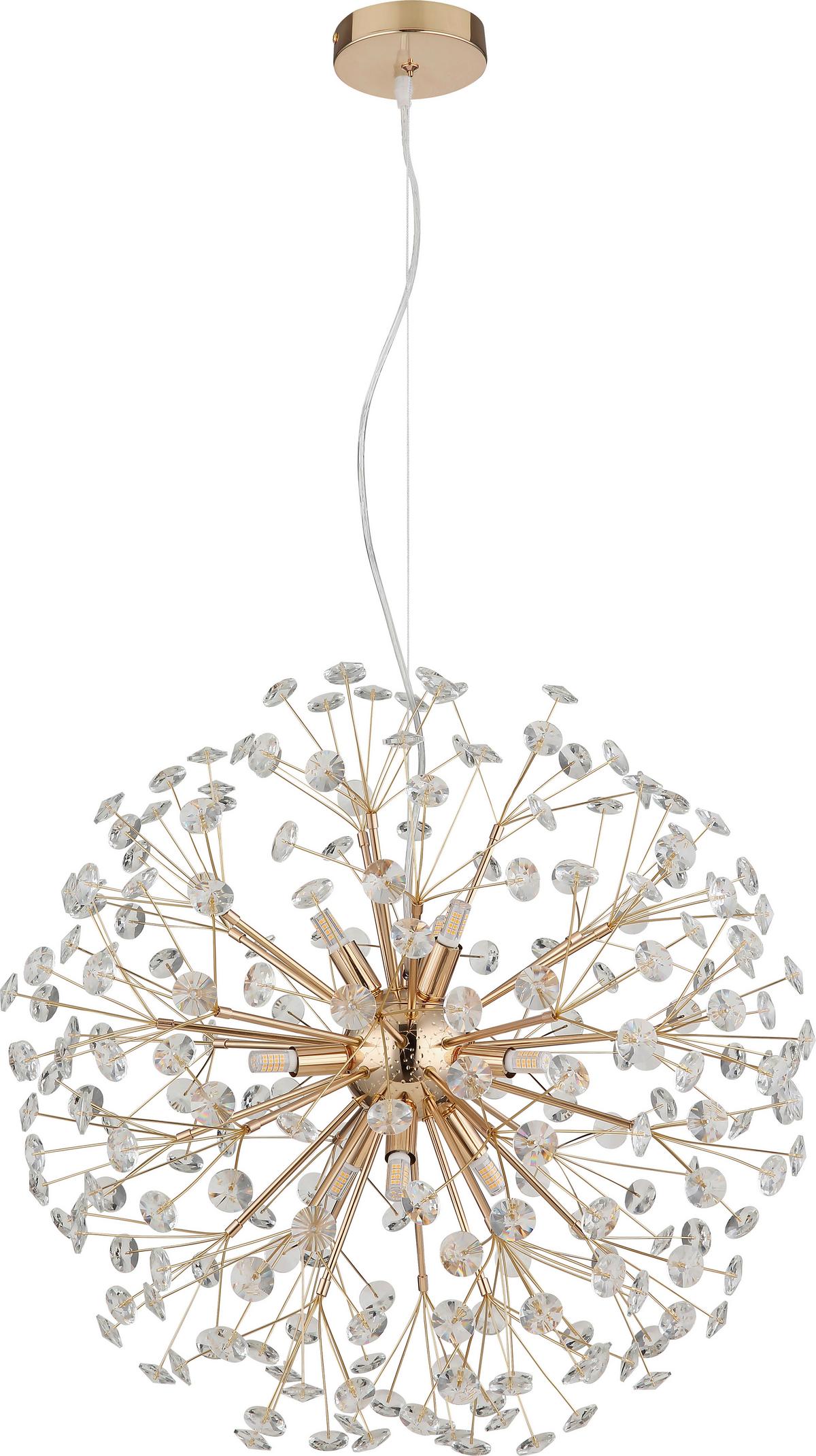 LED-Deckenleuchte Ceylin Klar/Goldfarben max. 3,5 Watt - Klar/Goldfarben, Basics, Glas/Metall (60/60/150cm)