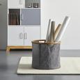 Aufbewahrungsbox in Grau 'Bamboo' Ø ca. 38cm/H 32 cm - Grau, MODERN, Holz/Textil (38/32cm) - Bessagi Home Aufbewahrungsbox in Grau 'Bamboo' Ø ca. 38cm/H 32 cm - Grau, MODERN, Holz/Textil (38/32cm) - Bessagi Home