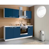 Kuhinjski Blok Z Aparati Win, Temno Modra, Bela - bela/temno modra, Moderno, leseni material (200cm) - Express
