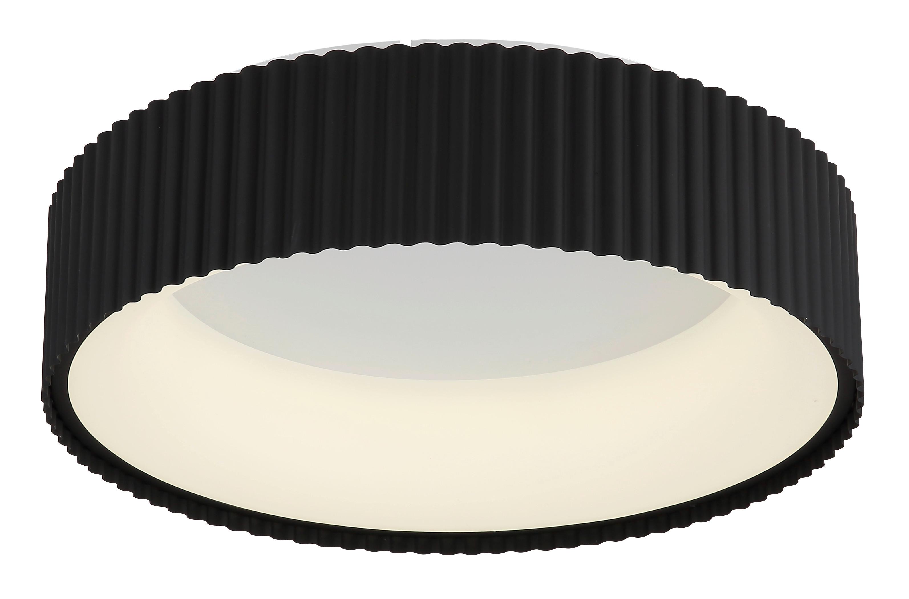 LED-DECKENLEUCHTE 15924DS KEMP - Weiss/Schwarz, Basics, Kunststoff/Metall (46/13cm) - Globo