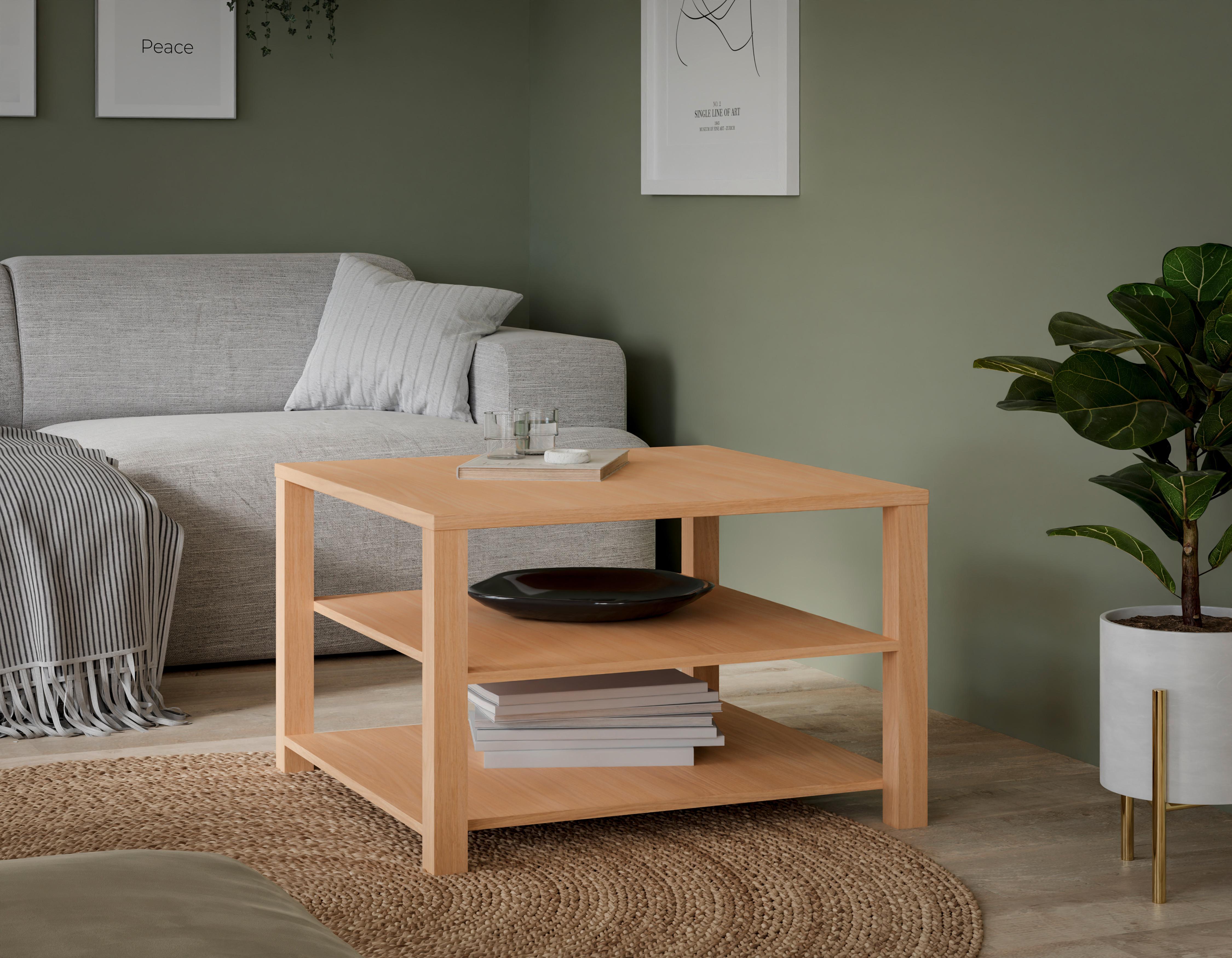 Măsuță de cafea CALASETTA - culoare lemn stejar, Romantik / Landhaus, material pe bază de lemn (70/50/70cm) - Premium Living
