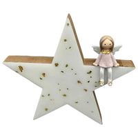 Dekostern Kristi Rosa/Weiss - Weiss/Rosa, Konventionell, Holzwerkstoff/Kunststoff (14,5/14,5/1,8cm) - Mömax