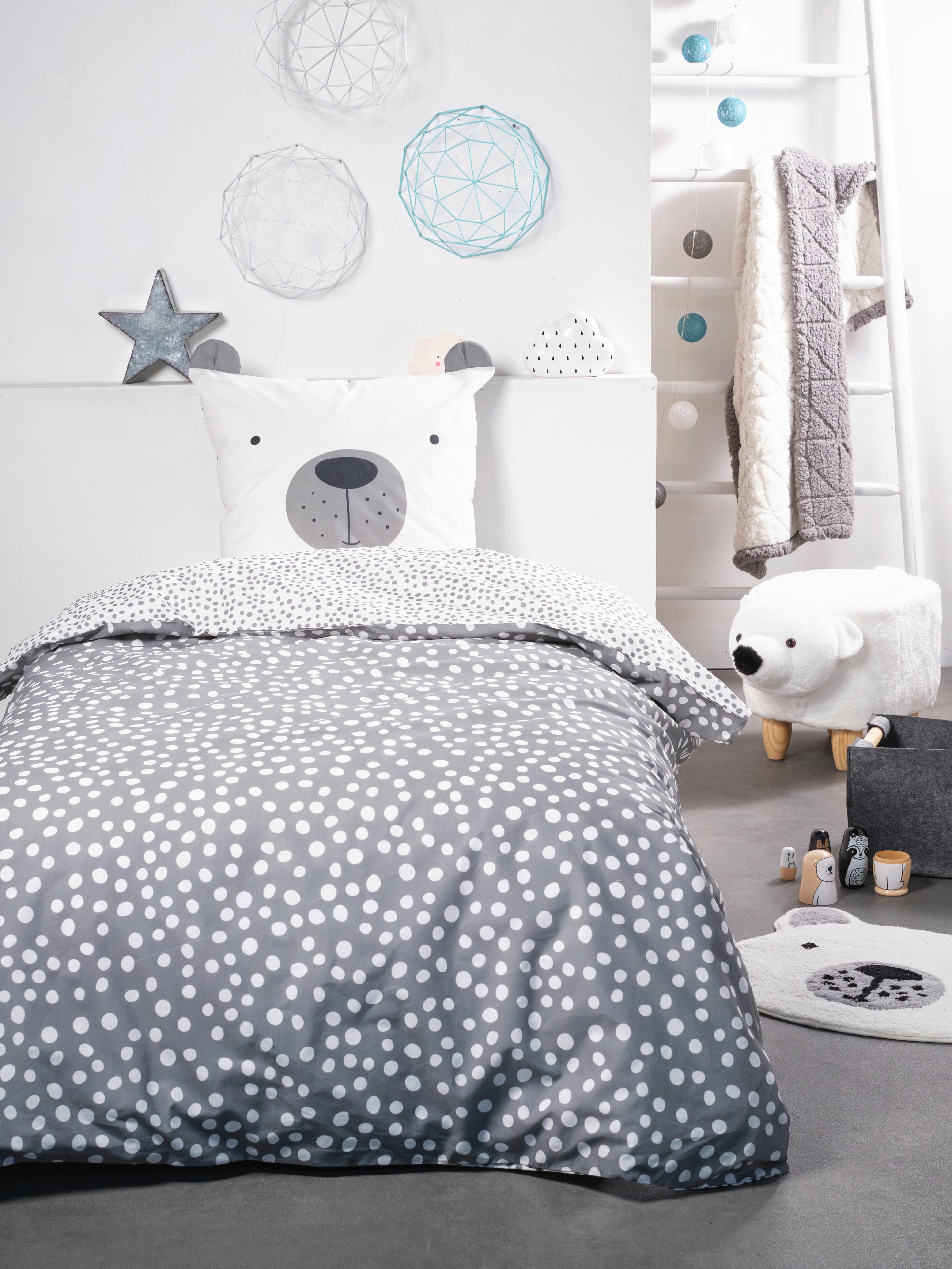 Lenjerie de pat DOG FUNNY cca. 140x200/50x70  cm - gri, Modern, textil (140/200cm)