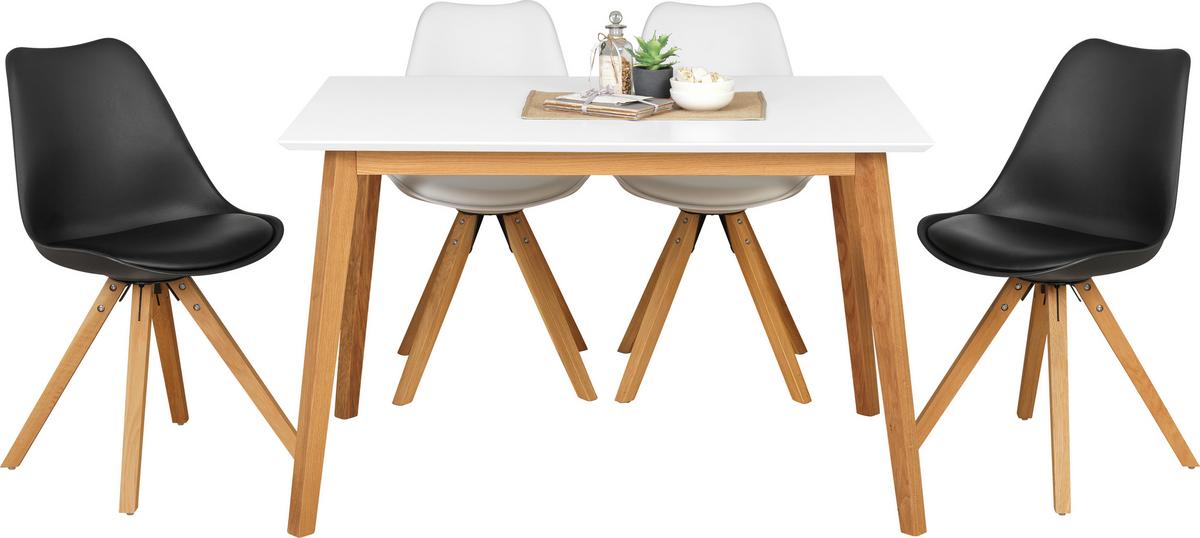 STÓŁ DO JADALNI VINKO -TOP- - kolor dębowy/biały, Design, materiał drewnopochodny/drewno (120/80/75cm) - Livetastic