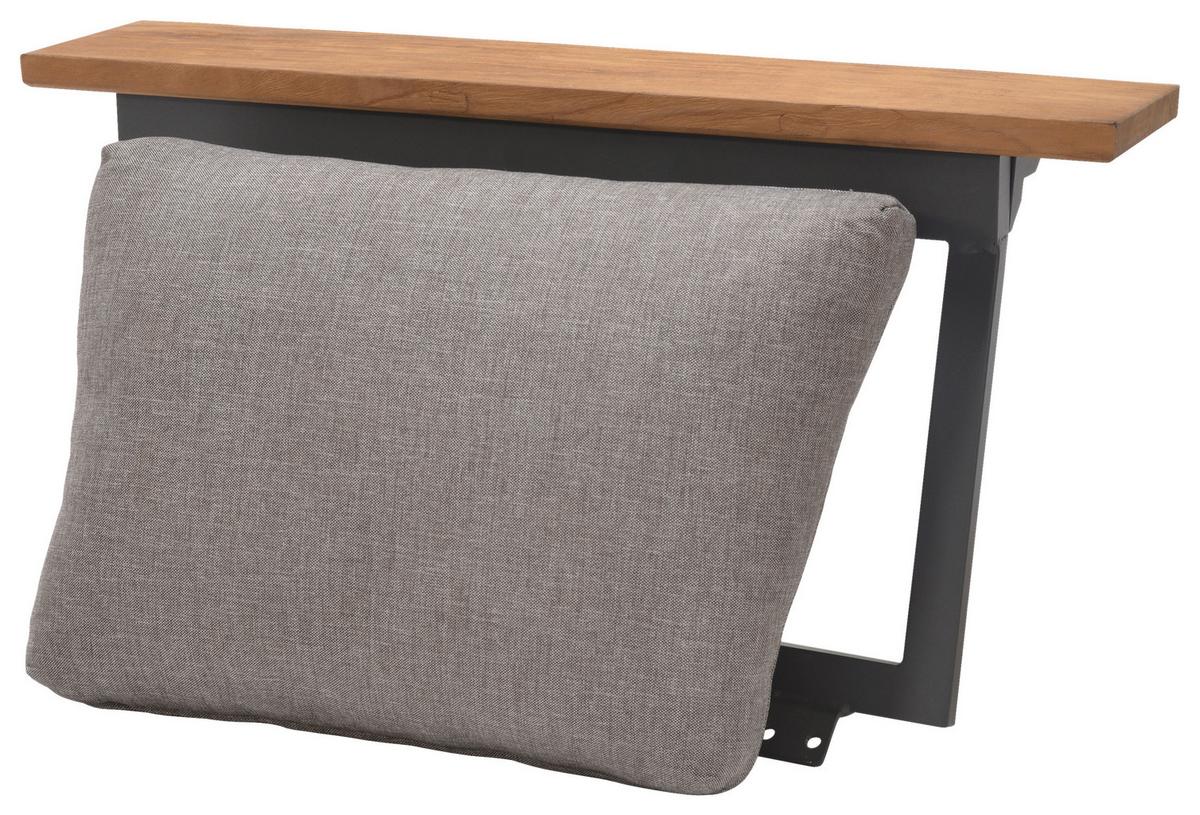 OPARCIE JIMMY - antracytowy/kolor drewna tekowego, Design, metal/drewno (88/25,5/41,5cm) - Amatio