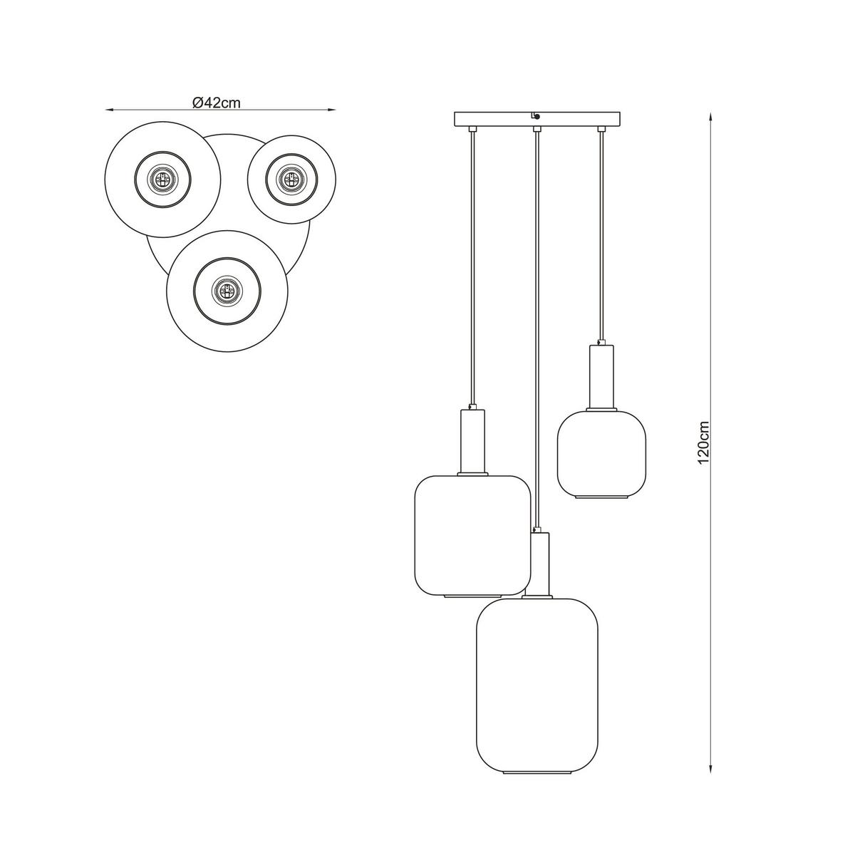 LAMPA WISZĄCA TINA - brązowy, Trend, metal/szkło (42/120cm) - Collett's Monde