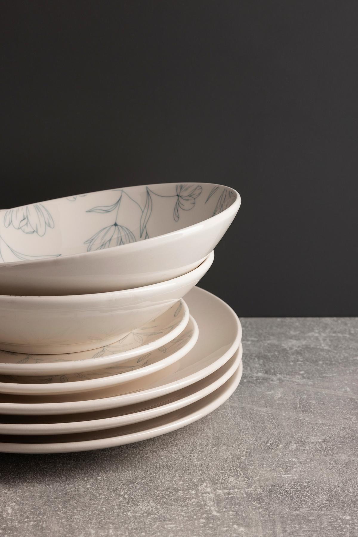 ZASTAWA STOŁOWA FLOWER - biały, Lifestyle, ceramika - Novel