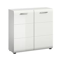 Komoda Ice, Bela Visok Sijaj - srebrne barve/črna, Design, umetna masa/leseni material (80/81/34cm) - Livetastic