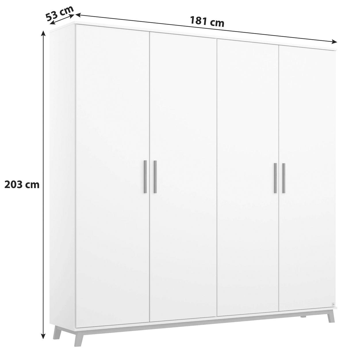 DULAP USI ROTATIVE CARLSSON - alb, Basics, material pe bază de lemn (181/203/53cm) - Modern Living