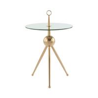 BEISTELLTISCH LCUHL-RGLD - Goldfarben, Modern, Glas/Metall (46/46/52cm) - Kayoom