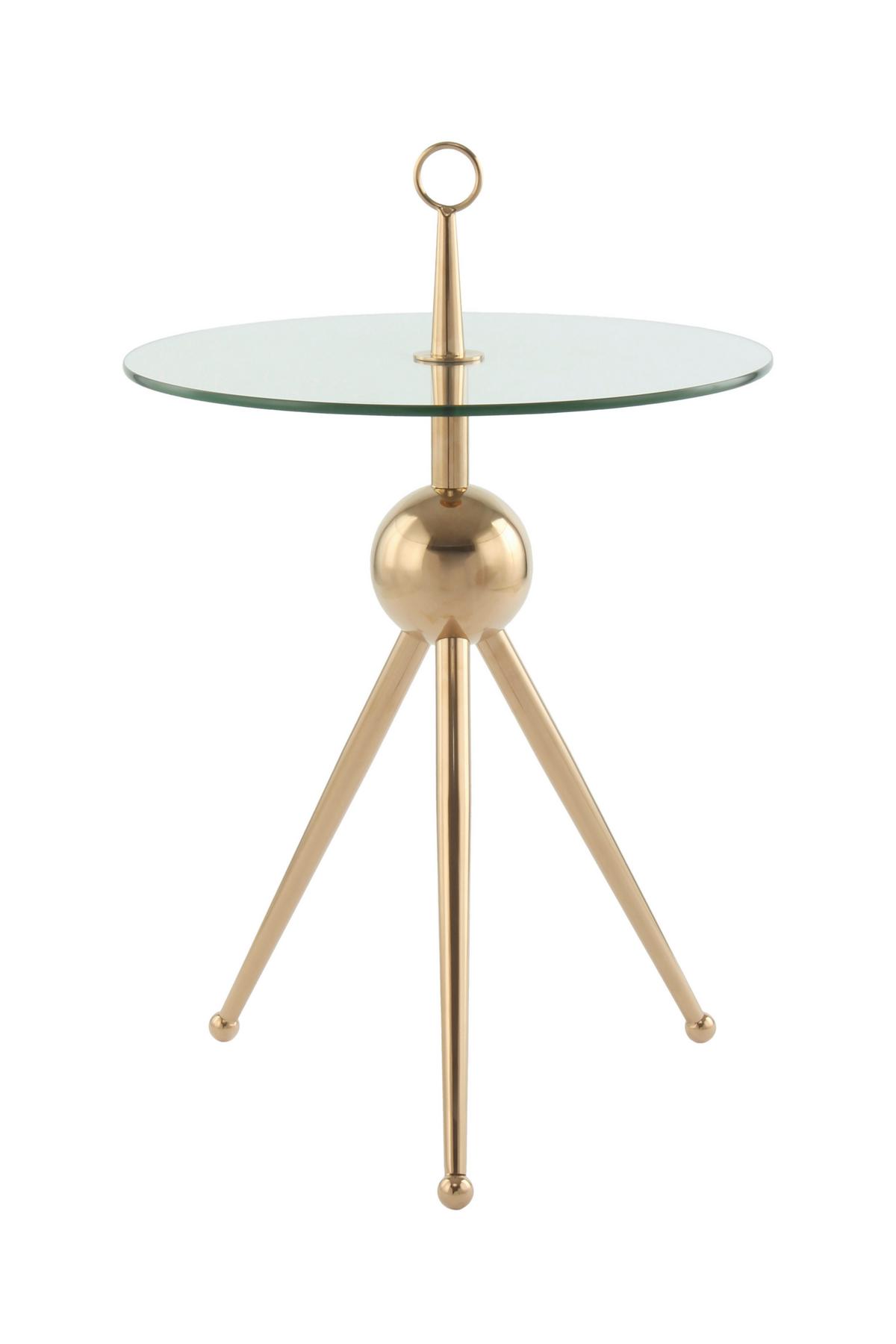 BEISTELLTISCH LCUHL-RGLD - Goldfarben, Modern, Glas/Metall (46/46/52cm) - Kayoom