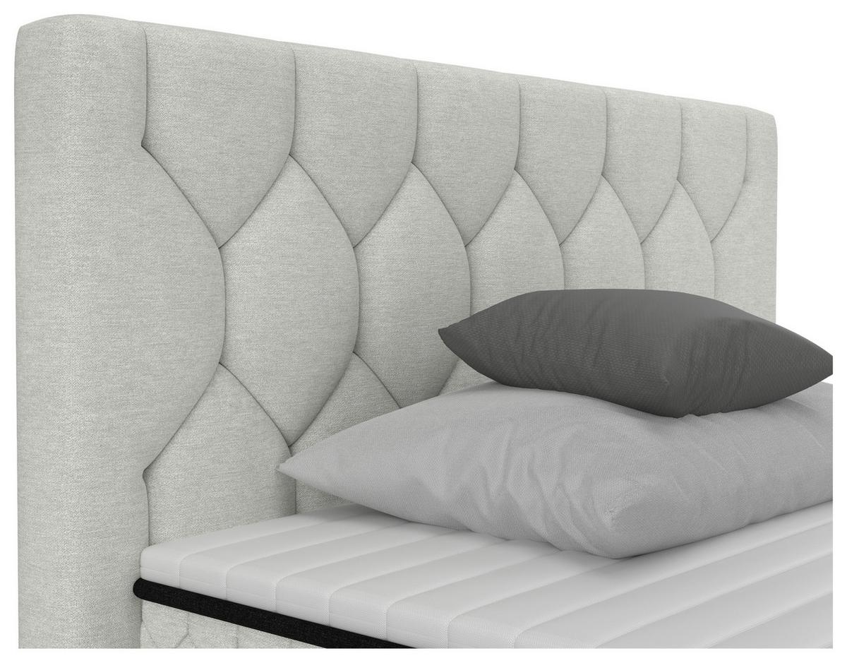 Boxbett Maya D Hellgrau ca. 120x200cm - Hellgrau/Schwarz, KONVENTIONELL, Holz/Holzwerkstoff (120/200cm) - Mömax