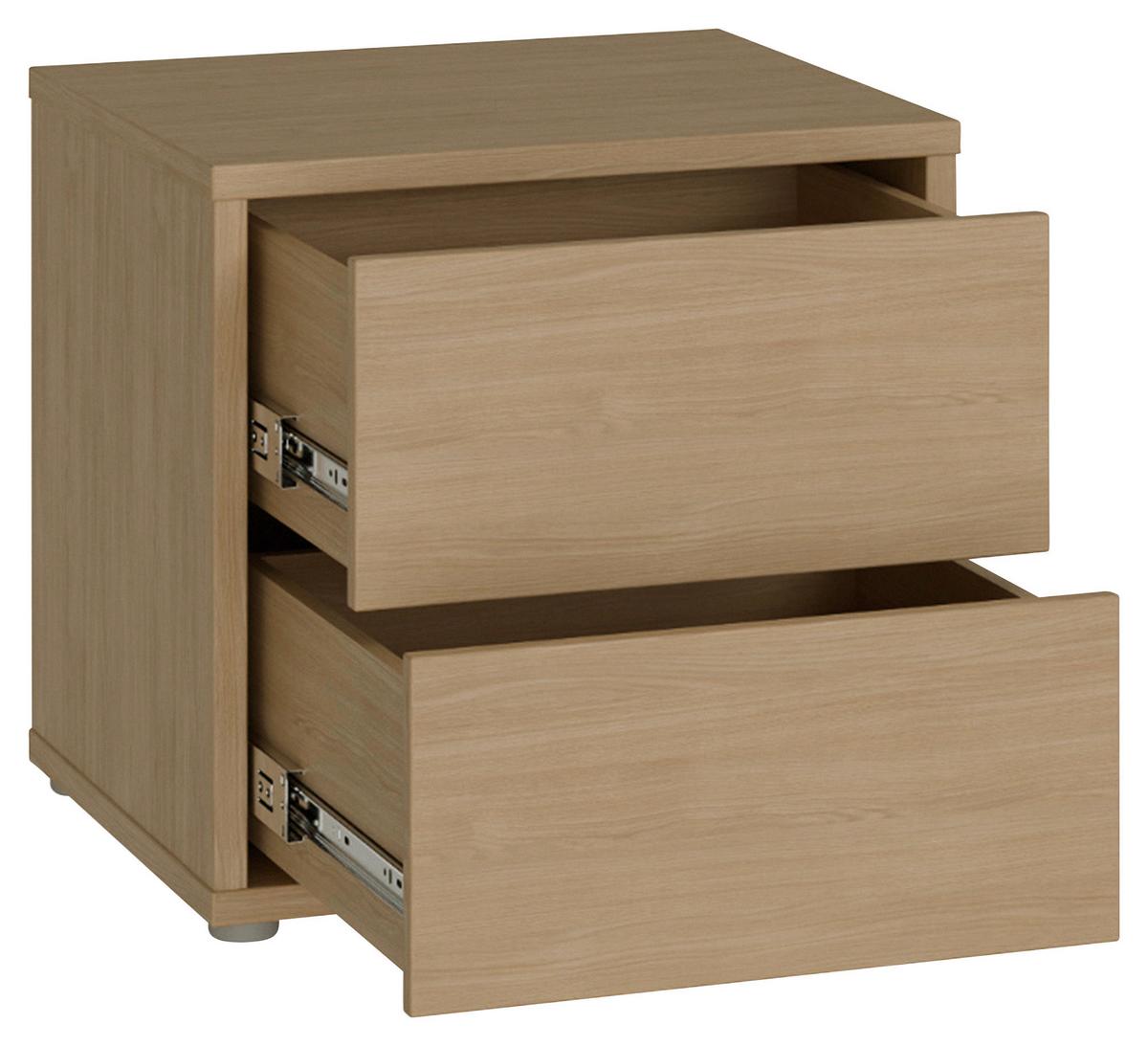 Nočna Omarica Alice, Barva Hrasta - srebrne barve/barve hrasta, Trend, umetna masa/leseni material (50/48/42cm) - Carryhome