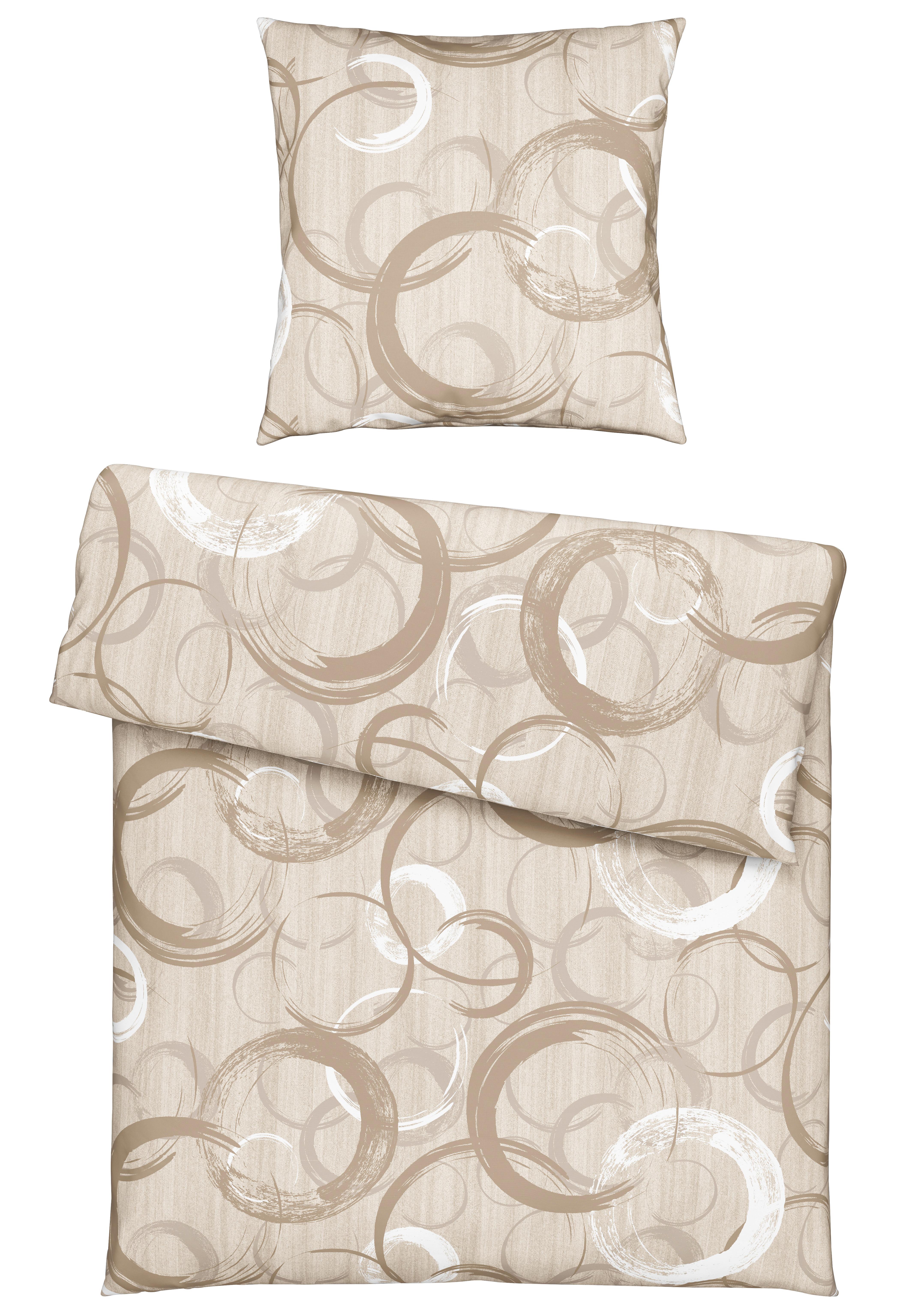 Bettwäsche New Circles Beige ca. 135x200cm - Beige, Textil (135/200cm) - Modern Living