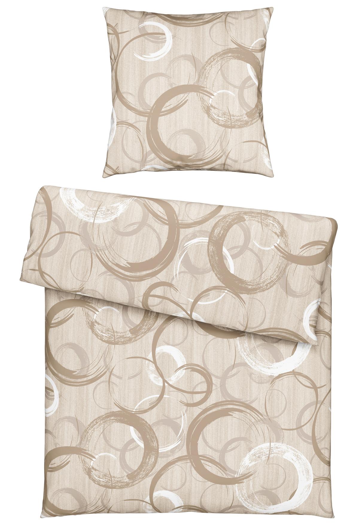Bettwäsche New Circles Beige ca. 135x200cm - Beige, Textil (135/200cm) - Modern Living