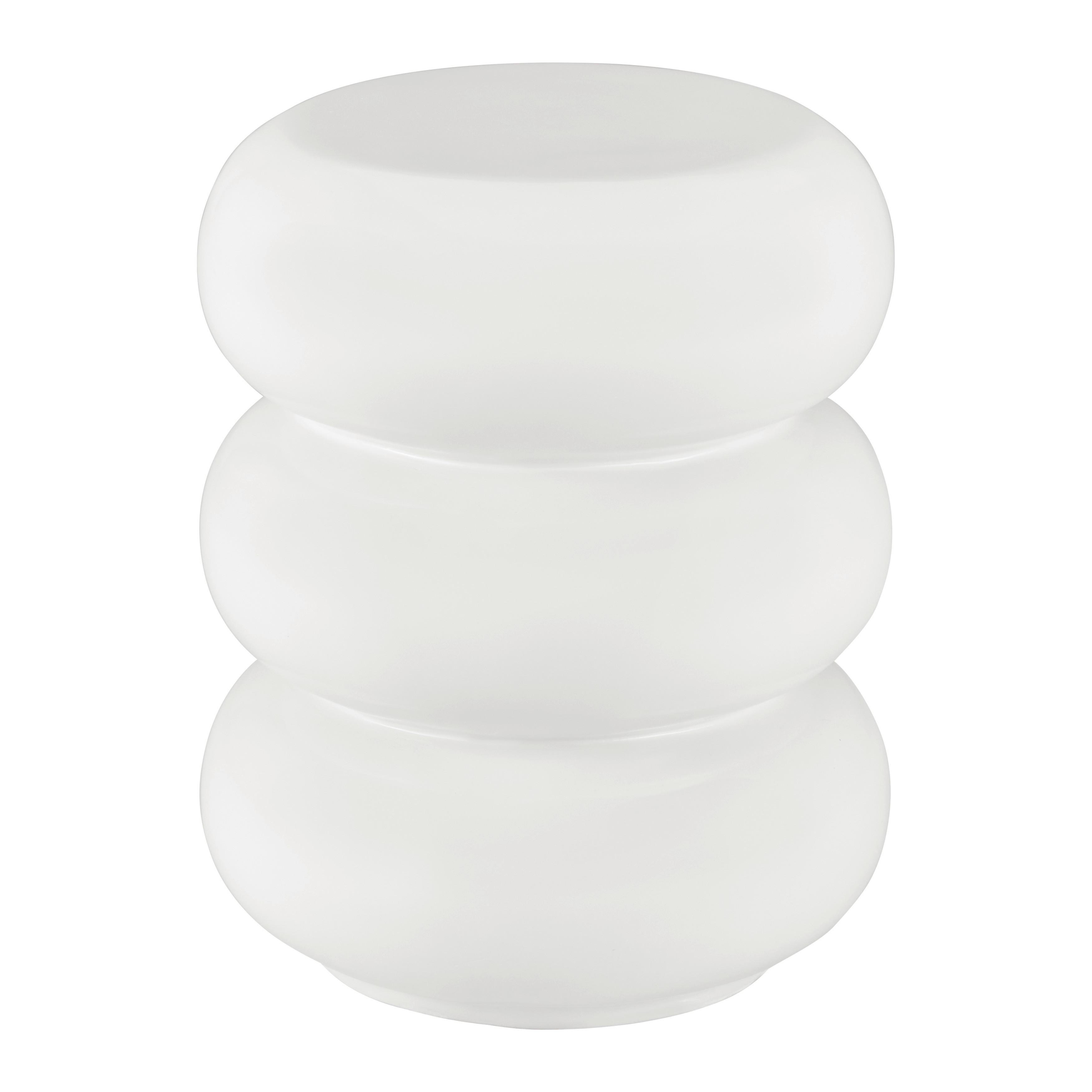 Masă auxiliară HOLLY -TREND- - alb, Lifestyle, piatră (35/43/35cm) - Premium Living