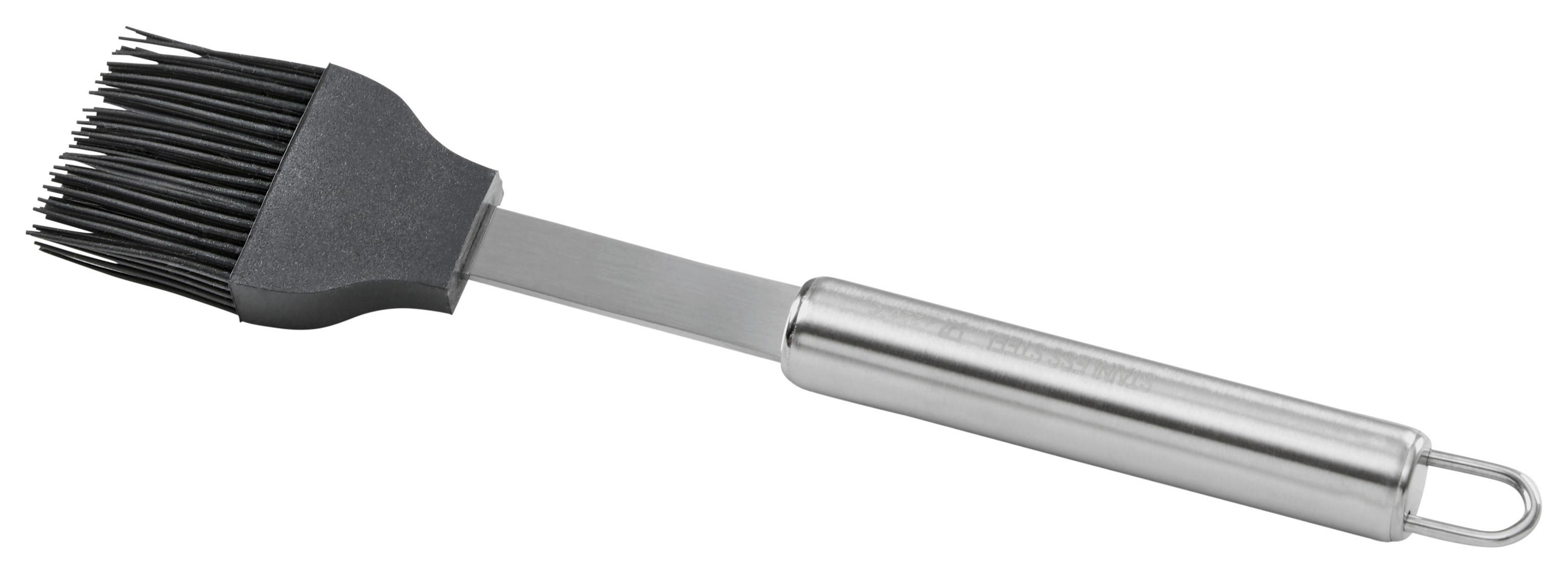 Backpinsel Luca in Silberfarben - Silberfarben, Kunststoff/Metall (21,5cm) - Modern Living
