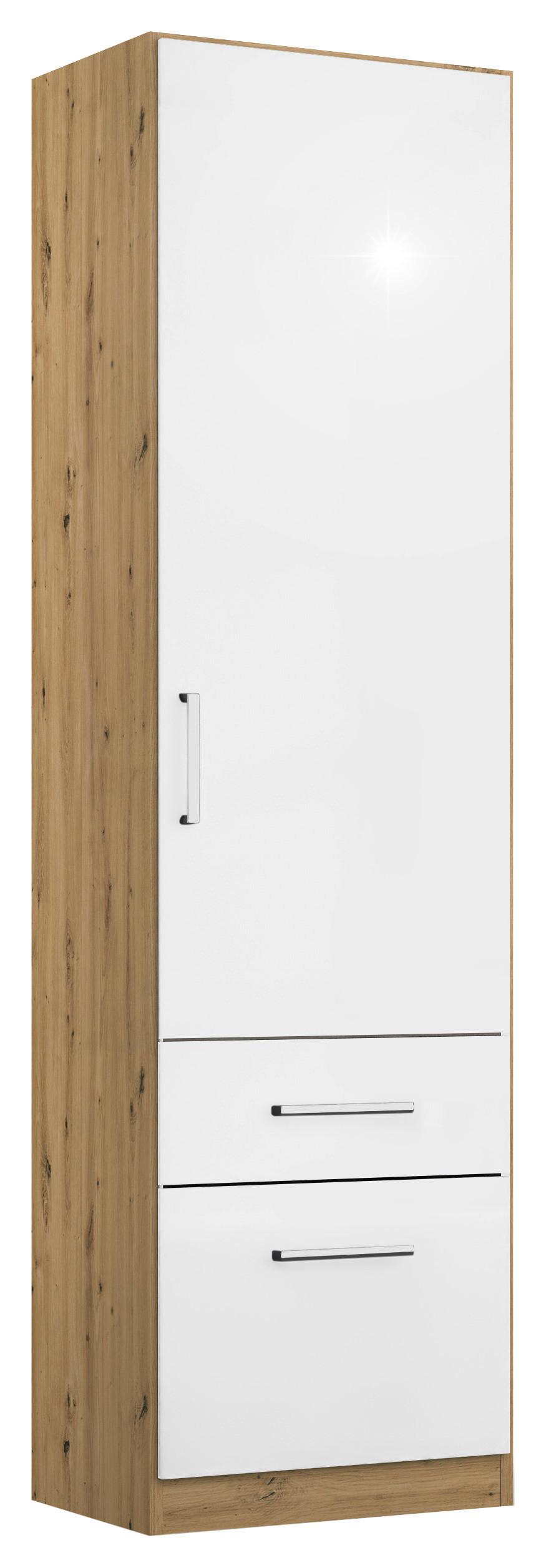 Ormar S Klasičnim Vratima Berlin - hrast Artisan/bijela visoki sjaj, Moderno, drvni materijal/plastika (47/197/54cm) - Modern Living