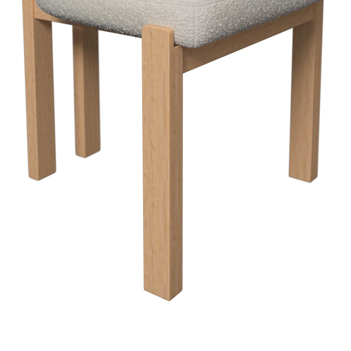 Stuhl Jonna Creme Bouclé Gepolstert - Creme/Naturfarben, MODERN, Holz/Textil (51/82/53cm) - Bessagi Home