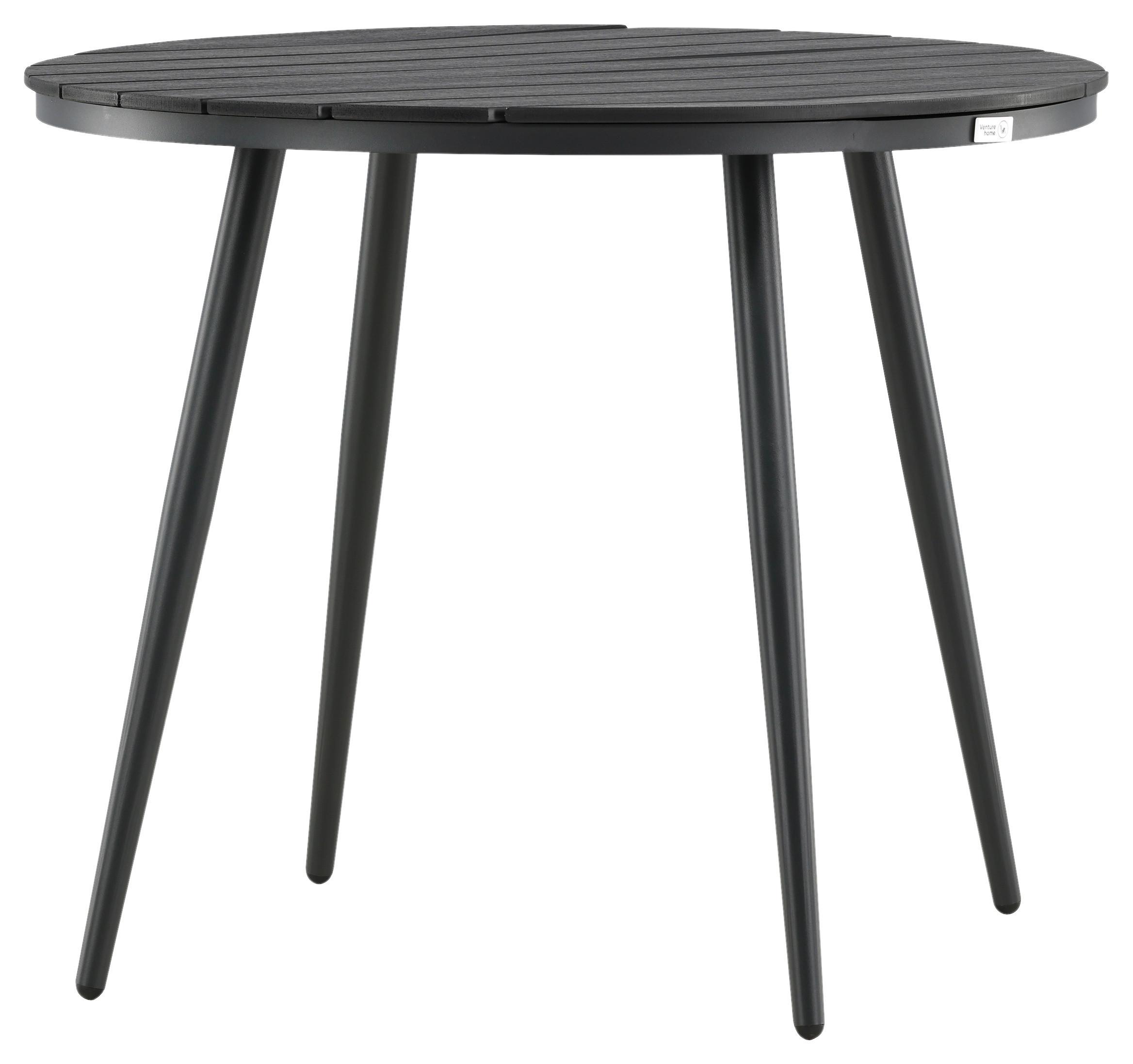 Gartentisch Break ca. 90x90 cm Schwarz - Schwarz, KONVENTIONELL, Kunststoff/Metall (90/74cm) - Gardenson