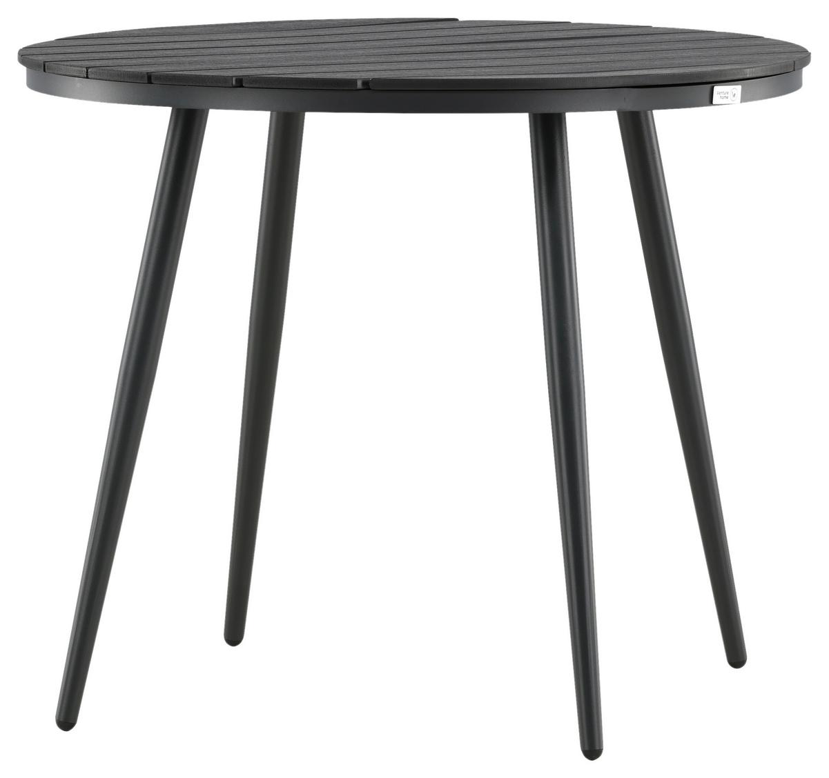 Gartentisch Break ca. 90x90 cm Schwarz - Schwarz, KONVENTIONELL, Kunststoff/Metall (90/74cm) - Gardenson