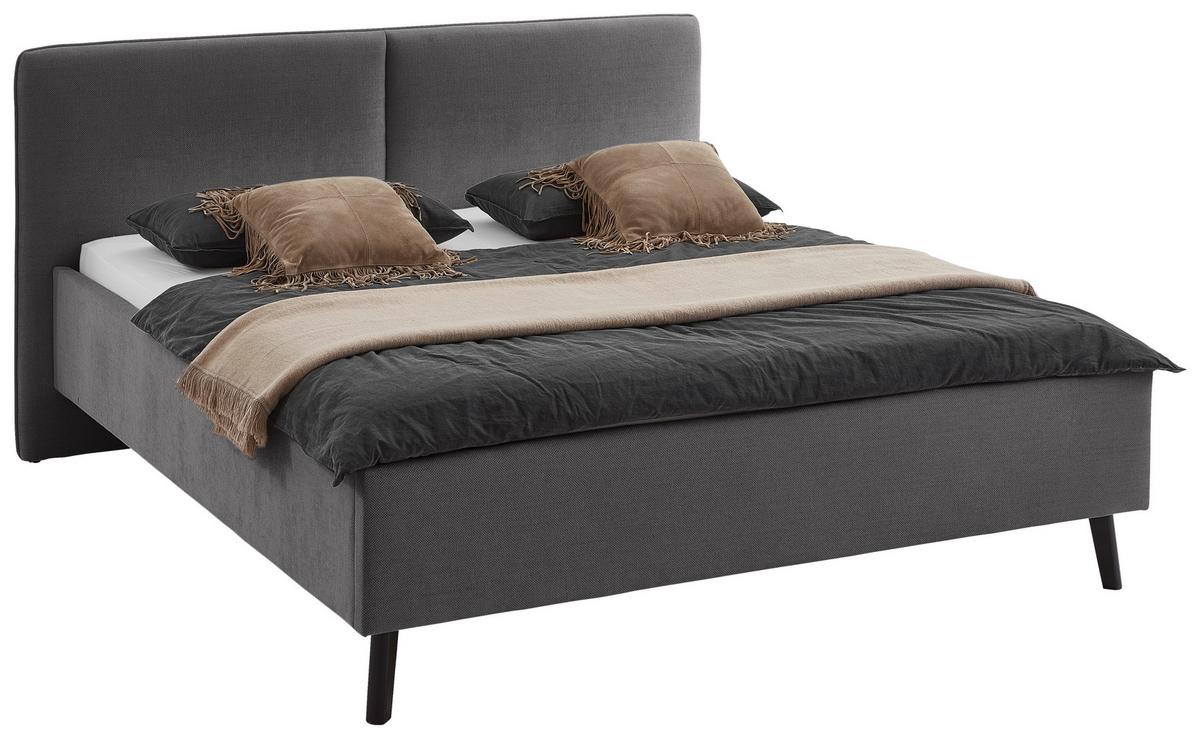 Polsterbett Palma Anthrazit ca. 180x200cm - Anthrazit, KONVENTIONELL, Holz/Textil (180/200cm) - Premium Living