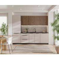 Blok Kuhinja Arona/monza - kašmir/boja orahovog drveta, Moderno, metal/pločasti materijal (260/210/60cm) - Modern Living