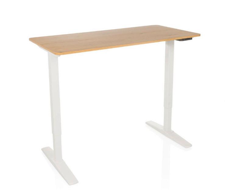 Dvižna Miza Stand Basic, Bela, Barva Hrasta - barve hrasta/bela, Moderno, kovina/leseni material (120/60/75 - 120cm) - MID.YOU