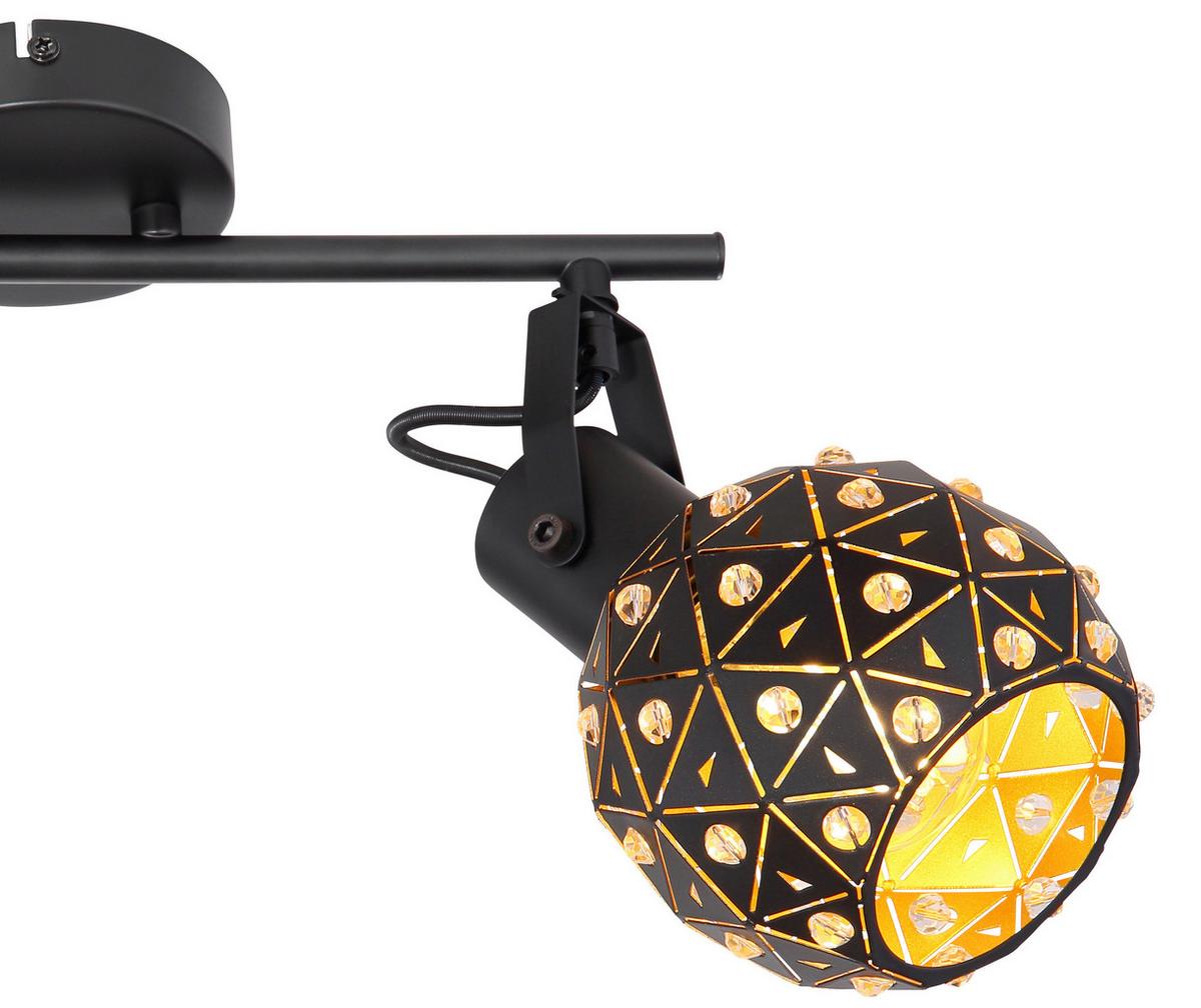Reflektor Jodie - zlate barve/črna, Basics, kovina/steklo (35/12/26cm) - Globo