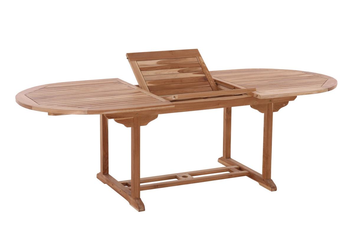 Gartentisch Naturfarben Teakholz ca. 180 cm oval - Naturfarben, Natur, Holz (180/100/75cm) - Gardenson