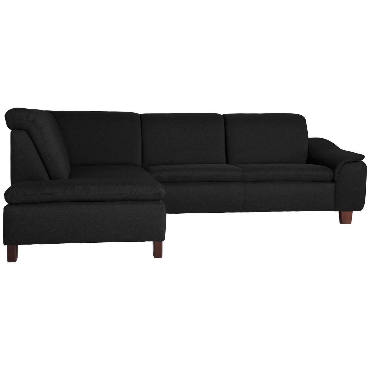 ECKSOFA AARON - Nussbaumfarben/Schwarz, Design, Holz/Textil (187/247cm) - Max Winzer