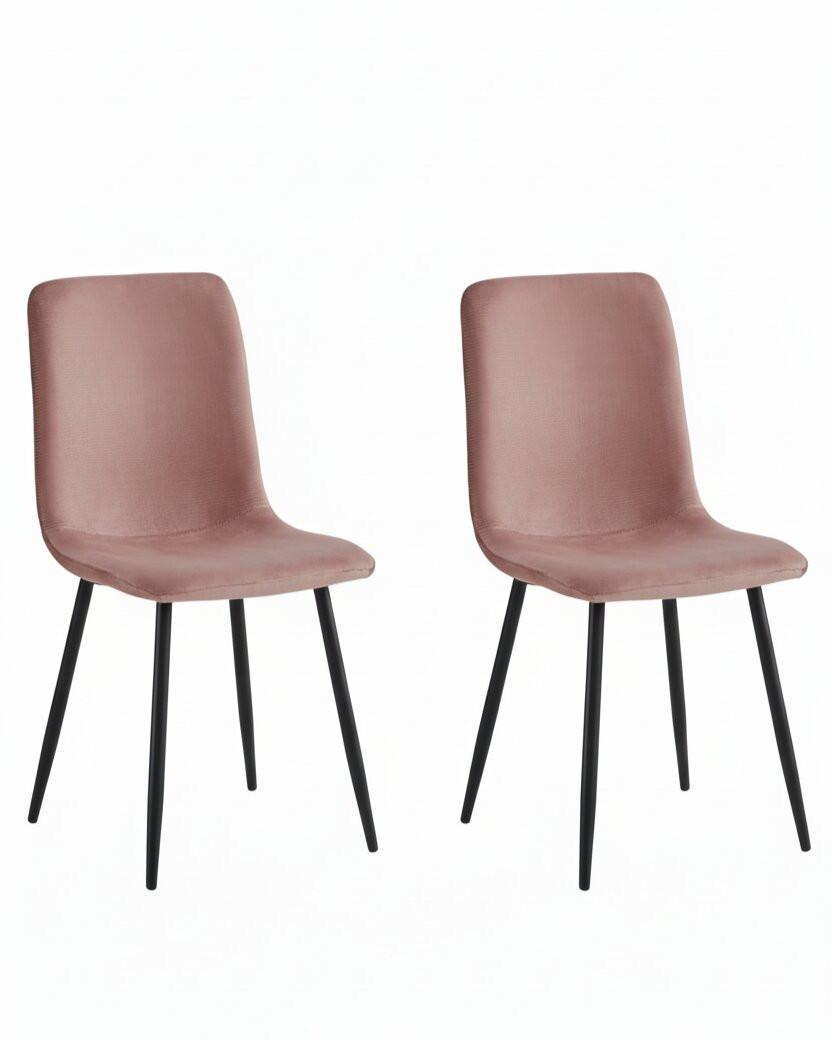 STUHL-SET LEIPZIG S 2ER-SET - Altrosa/Schwarz, MODERN, Textil/Metall (44/92/54cm) - P & B