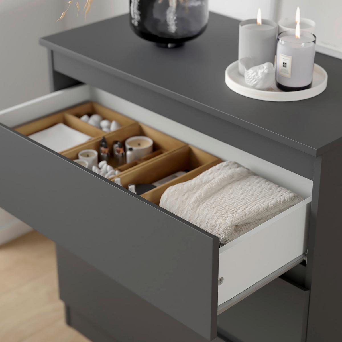 Kommode Mara Anthrazit Nachbildung - Anthrazit, KONVENTIONELL, Holz (77/80/42cm) - Mömax