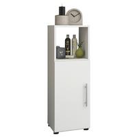 Midischrank Flandu ca. 31x93 cm Weiß - Silberfarben/Schwarz, KONVENTIONELL, Holzwerkstoff/Kunststoff (31/93/30cm) - MID.YOU