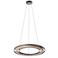 LED-HÄNGELEUCHTE 32375608X RILAS - Eichefarben/Schwarz, Design, Holz/Metall (56,5/150cm) - Globo