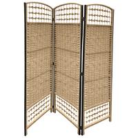 Paravan Bettina 3, 120x170cm - črna/naravne barve, Moderno, papir/kovina (126/170/2cm)