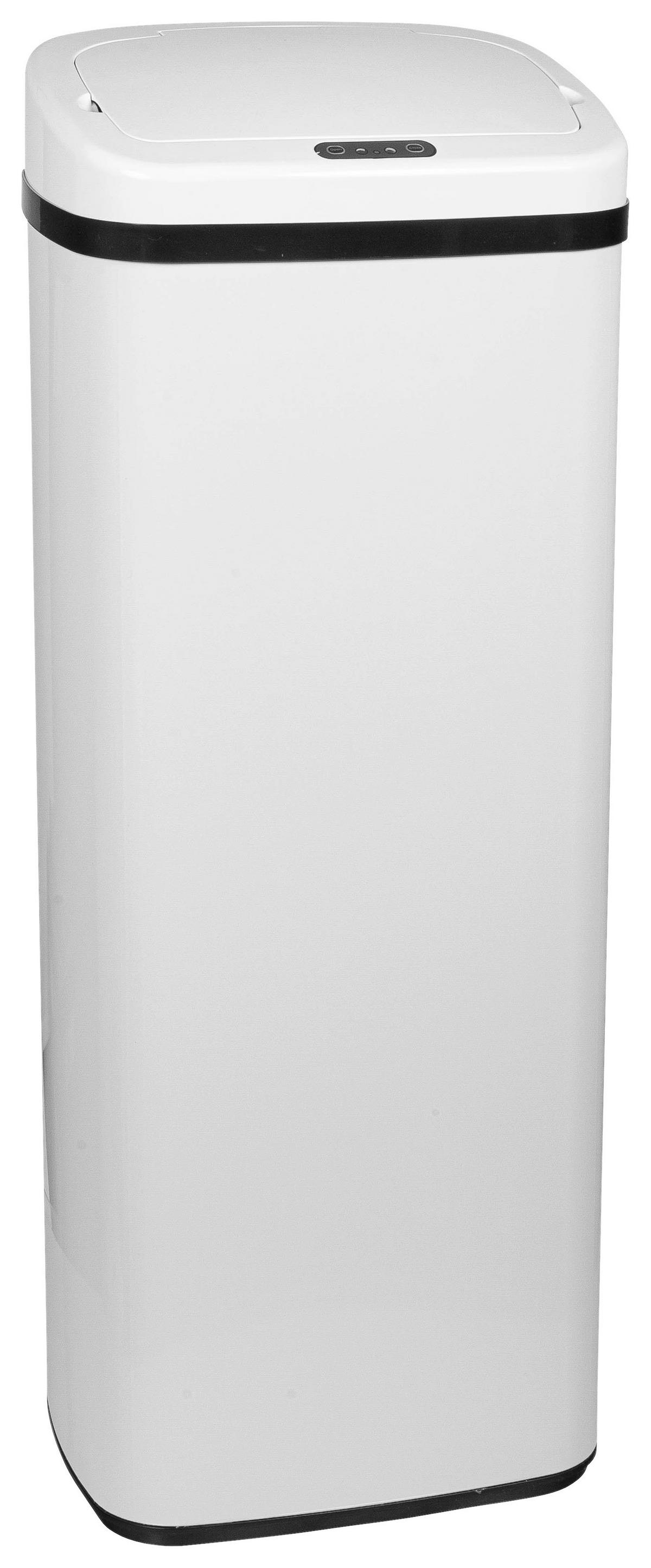 Koš Za Smeti Clean V, 50 L, Bela, S Senzorjem - črna, Basics, kovina/umetna masa (32/83/24cm) - MID.YOU